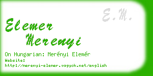 elemer merenyi business card