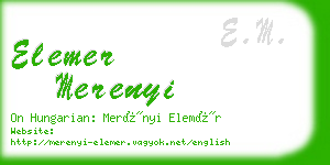 elemer merenyi business card